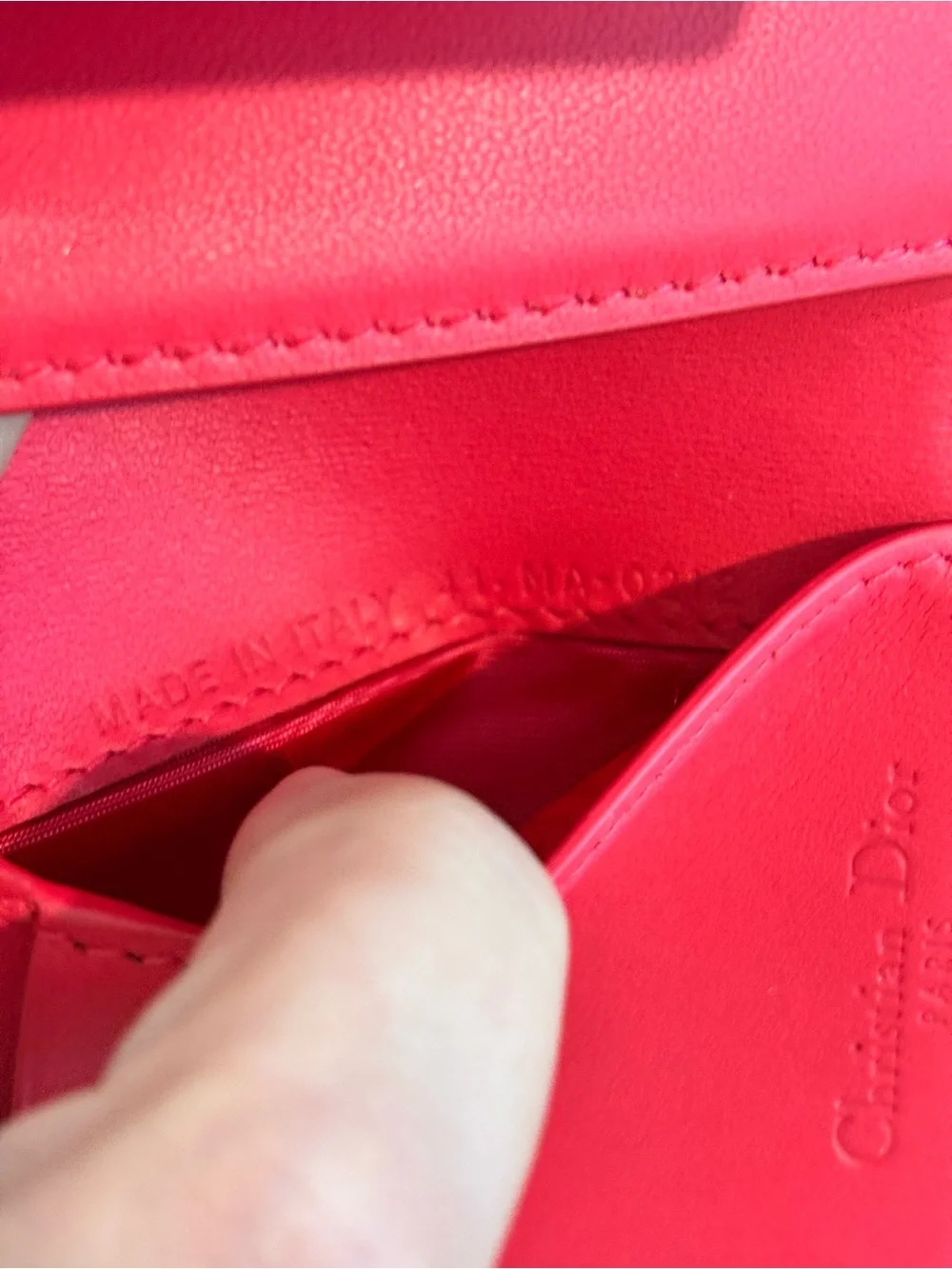 Christian Dior Lady Dior Lotus Pink Lambskin Leather Trifold Wallet